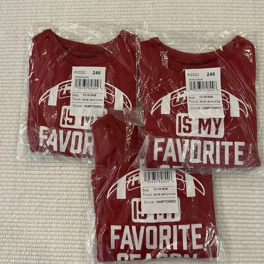NWT Children's Place Hampton Red/Brown Football Graphic Tee - SIZE 12-18M